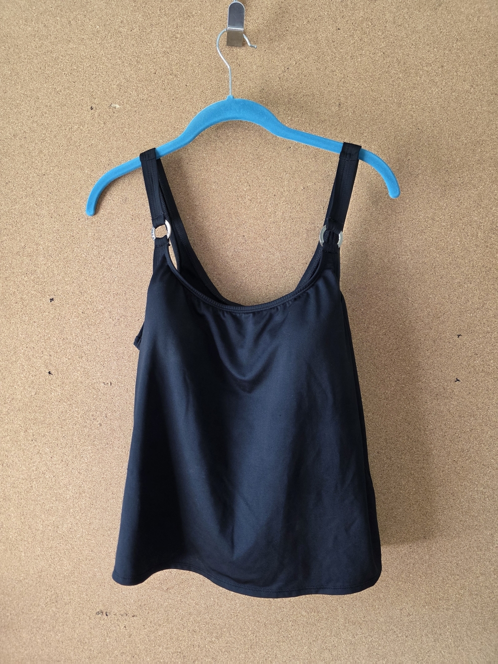 Catalina Active Fit Black Swim Tankini Top 2X Plus Size